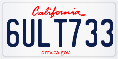 CA license plate 6ULT733