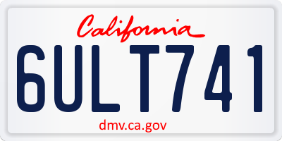 CA license plate 6ULT741