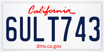 CA license plate 6ULT743