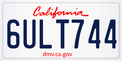 CA license plate 6ULT744