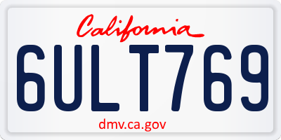 CA license plate 6ULT769