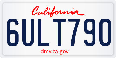 CA license plate 6ULT790