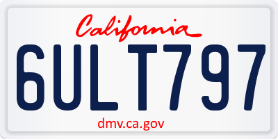 CA license plate 6ULT797