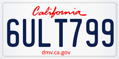 CA license plate 6ULT799