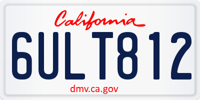 CA license plate 6ULT812