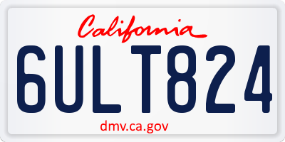 CA license plate 6ULT824