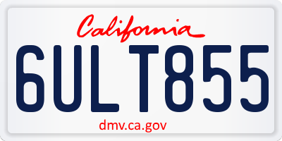 CA license plate 6ULT855