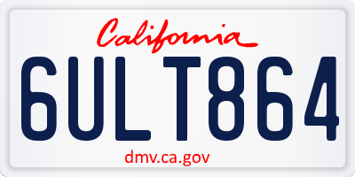 CA license plate 6ULT864