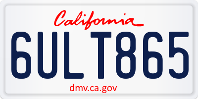 CA license plate 6ULT865