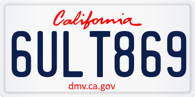 CA license plate 6ULT869