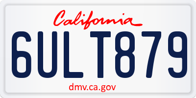 CA license plate 6ULT879