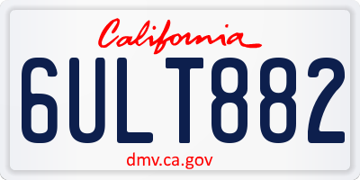 CA license plate 6ULT882
