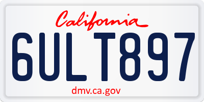 CA license plate 6ULT897
