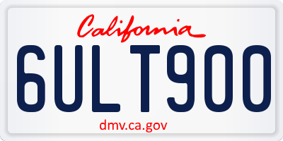 CA license plate 6ULT900