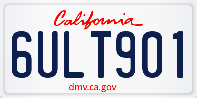 CA license plate 6ULT901