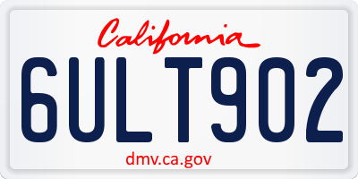 CA license plate 6ULT902