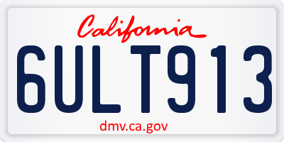 CA license plate 6ULT913
