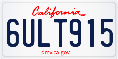 CA license plate 6ULT915