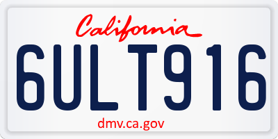 CA license plate 6ULT916
