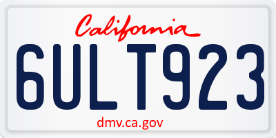 CA license plate 6ULT923