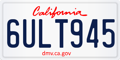 CA license plate 6ULT945