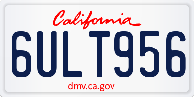CA license plate 6ULT956