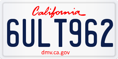 CA license plate 6ULT962