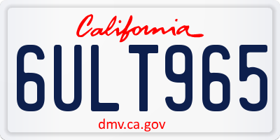 CA license plate 6ULT965