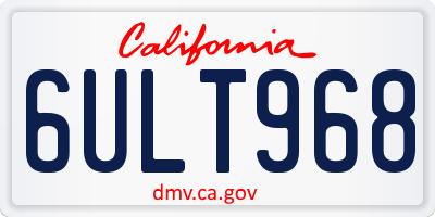 CA license plate 6ULT968