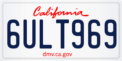 CA license plate 6ULT969