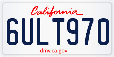 CA license plate 6ULT970