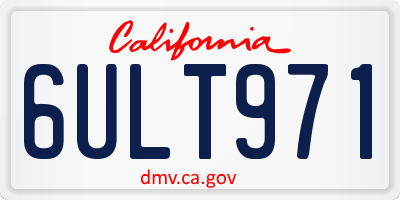 CA license plate 6ULT971