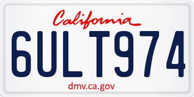 CA license plate 6ULT974