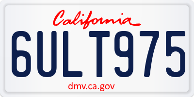 CA license plate 6ULT975