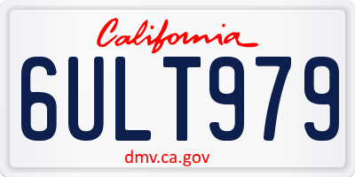 CA license plate 6ULT979