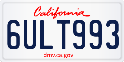 CA license plate 6ULT993