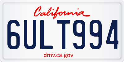 CA license plate 6ULT994