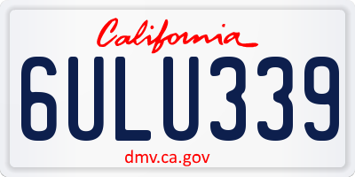 CA license plate 6ULU339