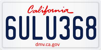 CA license plate 6ULU368