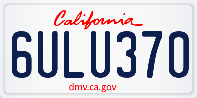 CA license plate 6ULU370