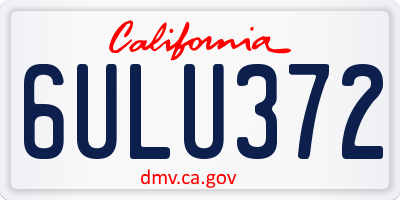 CA license plate 6ULU372