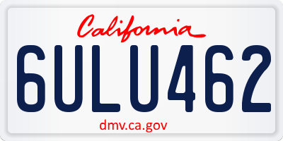 CA license plate 6ULU462