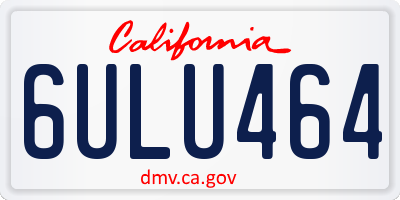 CA license plate 6ULU464