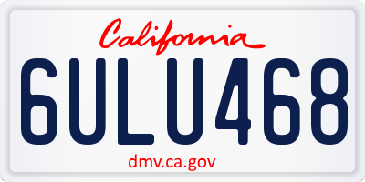 CA license plate 6ULU468