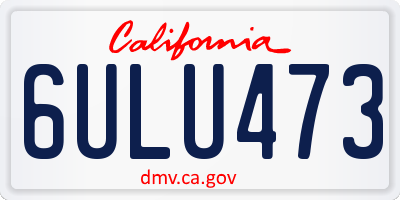CA license plate 6ULU473