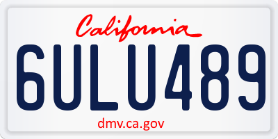 CA license plate 6ULU489