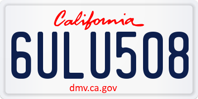 CA license plate 6ULU508