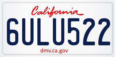 CA license plate 6ULU522