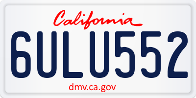 CA license plate 6ULU552
