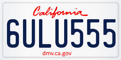 CA license plate 6ULU555